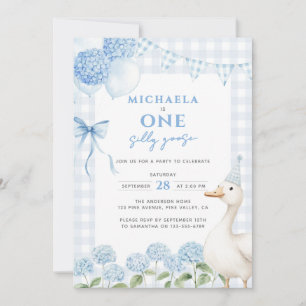 Invitation Un anniversaire de première année aquarelle bleu d