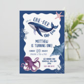 Invitation Un Anniversaire Merveilleux Sur La Mer Premier Ann (Debout devant)