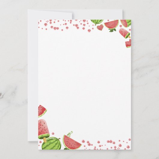 Invitation Un anniversaire Pastèque d'été, une pastèque uniqu (Dos)