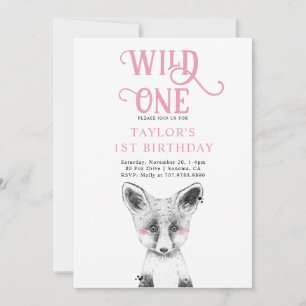 Invitation Un Anniversaire sauvage   Fille 1er anniversaire