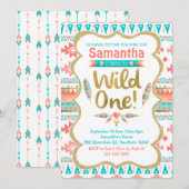 Invitation Un anniversaire sauvage, fille 1er anniversaire, t (Devant / Derrière)