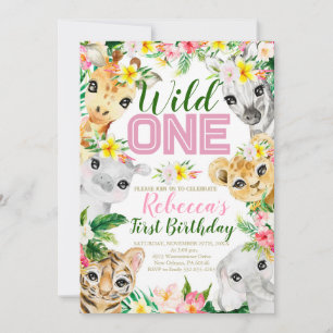 Invitation Un Anniversaire Sauvage, Jungle Animaux 1er Annive