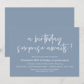 Invitation Un Anniversaire Surprise Attend La Fête (Devant / Derrière)