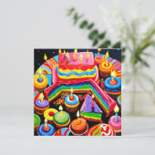 Invitation Un anniversaire tout en couleur (Debout devant)