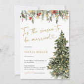 Invitation Un arbre de Noël éclaire l'invitation de la douche (Devant)
