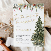 Invitation Un arbre de Noël éclaire l'invitation de la douche