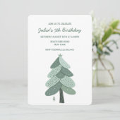 Invitation Un arbre de Noël simple Anniversaire (Debout devant)