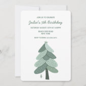 Invitation Un arbre de Noël simple Anniversaire (Devant)