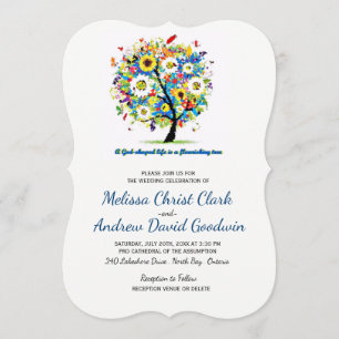 Invitation Un arbre florissant en forme de Dieu Mariage chrét