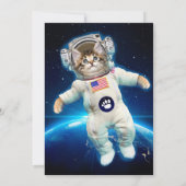 Invitation Un astronaute de chat dans l'espace (Dos)