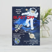 Invitation Un astronaute flottant parmi les planètes (Debout devant)