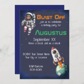 Invitation Un astronaute photo dans l'espace extra-atmosphéri (Devant / Derrière)