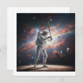 Invitation Un astronaute spatial joue au baseball (Devant / Derrière)