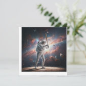 Invitation Un astronaute spatial joue au baseball (Debout devant)