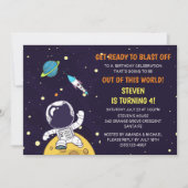Invitation Un astronaute sur la Lune Anniversaire (Devant)