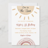 Invitation Un Au Soleil 1Er Anniversaire Arc En Ciel (Devant)