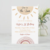 Invitation Un Au Soleil 1Er Anniversaire Arc En Ciel (Debout devant)