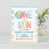Invitation Un Au Soleil 1Er Anniversaire Pool Party (Debout devant)