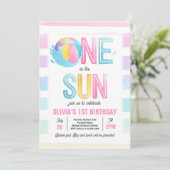 Invitation Un Au Soleil 1Er Anniversaire Pool Party (Debout devant)