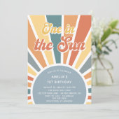 Invitation Un Au Soleil 1Er Anniversaire Rainbow Party (Debout devant)