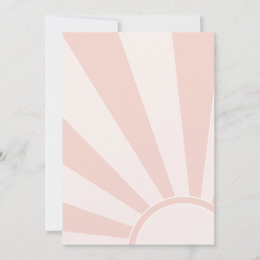 Invitation Un Au Soleil 1Er Anniversaire Rose Arc-En-Ciel (Dos)