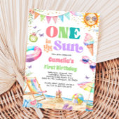 Invitation Un au soleil été 1er anniversaire Beach Party