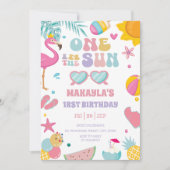 Invitation Un Au Soleil Été Splish Splash 1er Anniversaire (Devant)