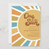 Invitation Un Au Soleil | Retro Boho Sunshine 1er anniversair (Devant)