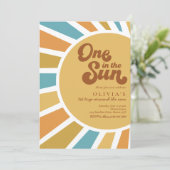 Invitation Un Au Soleil | Retro Boho Sunshine 1er anniversair (Debout devant)