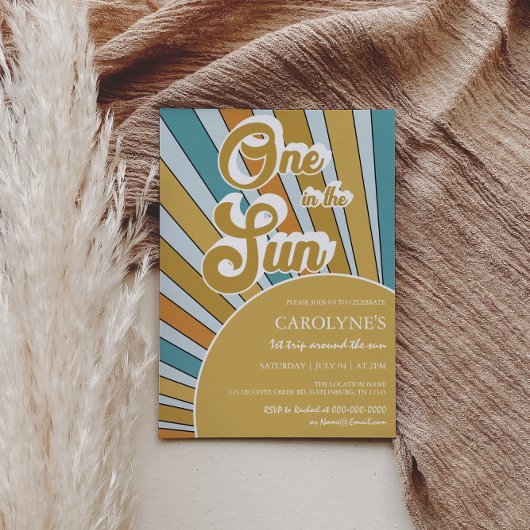 Invitation Un Au Soleil Soleil Muted Rainbow 1er Anniversaire