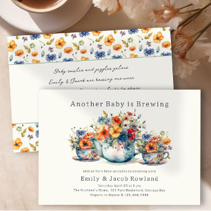 Invitation Un autre bébé est en route Floral Tasses à thé Spr