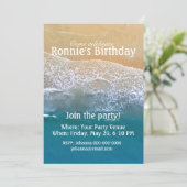 Invitation Un avec l'anniversaire de la plage (Debout devant)