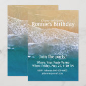 Invitation Un avec l'anniversaire de la plage (Devant / Derrière)