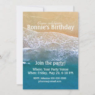 Invitation Un avec l'anniversaire de la plage
