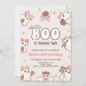 Invitation Un Babe Éffrayant Rétro Halloween Deuxième anniver (Devant)