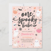 Invitation Un Babe mignonne Éffrayant Halloween Ghost 1er ann (Devant)