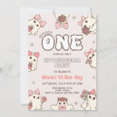 Invitation Un Babe Retro Éffrayant Halloween Premier annivers (Devant)