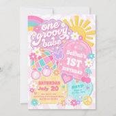 Invitation Un Babe Super Rainbow 1er anniversaire Super (Devant)