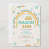 Invitation Un Babe Super Rainbow 1er fête d'anniversaire (Devant)