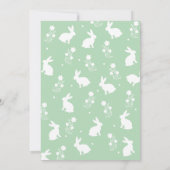 Invitation Un baby shower à fleurs doux lapin (Dos)