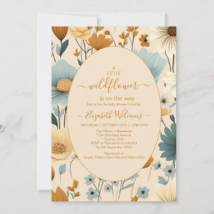 Invitation Un Baby shower À Thème Boho Un Peu Fleur sauvage