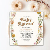 Invitation Un Baby shower À Thème Boho Un Peu Fleur sauvage