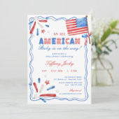 Invitation Un Baby shower All American Baby 4 juillet (Debout devant)