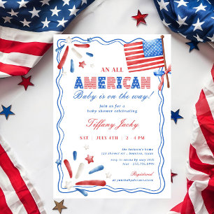 Invitation Un Baby shower All American Baby 4 juillet