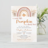 Invitation Un Baby shower Arc-En-Ciel Boho Automne Un Peu Cit (Debout devant)