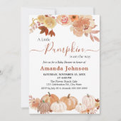 Invitation Un Baby shower Automne Floral Un Peu Citrouille (Devant)