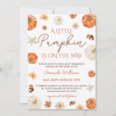 Invitation Un Baby shower Automne Floral Un Peu Citrouille (Devant)