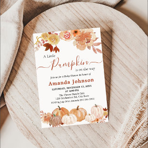 Invitation Un Baby shower Automne Floral Un Peu Citrouille