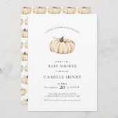 Invitation Un Baby shower Automne Un Peu Citrouille (Devant / Derrière)