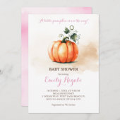 Invitation Un Baby shower Automne Un Peu Citrouille (Devant / Derrière)